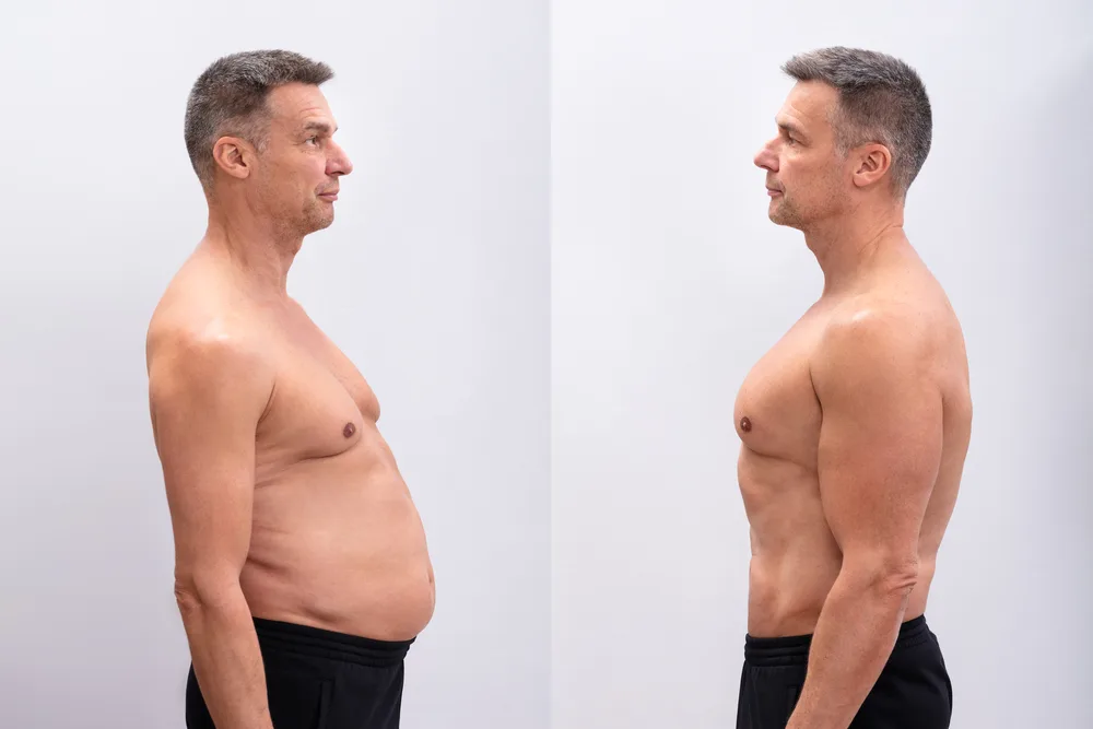 Man Before And After Loosing Fat